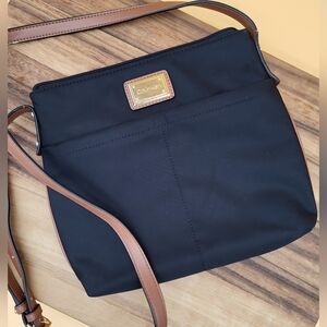 Calvin Klein Black and Tan Crossbody Bag, Like New